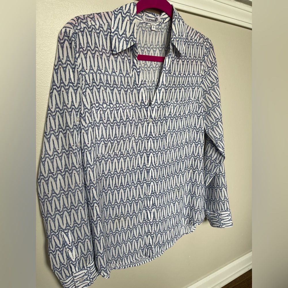 Express Portofino Eiffel Tower Paris button up shirt S